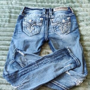 Rock Revival Betty Lightly Lined Factory Destructed Mid-rise Size 28 Inseam 31.5
